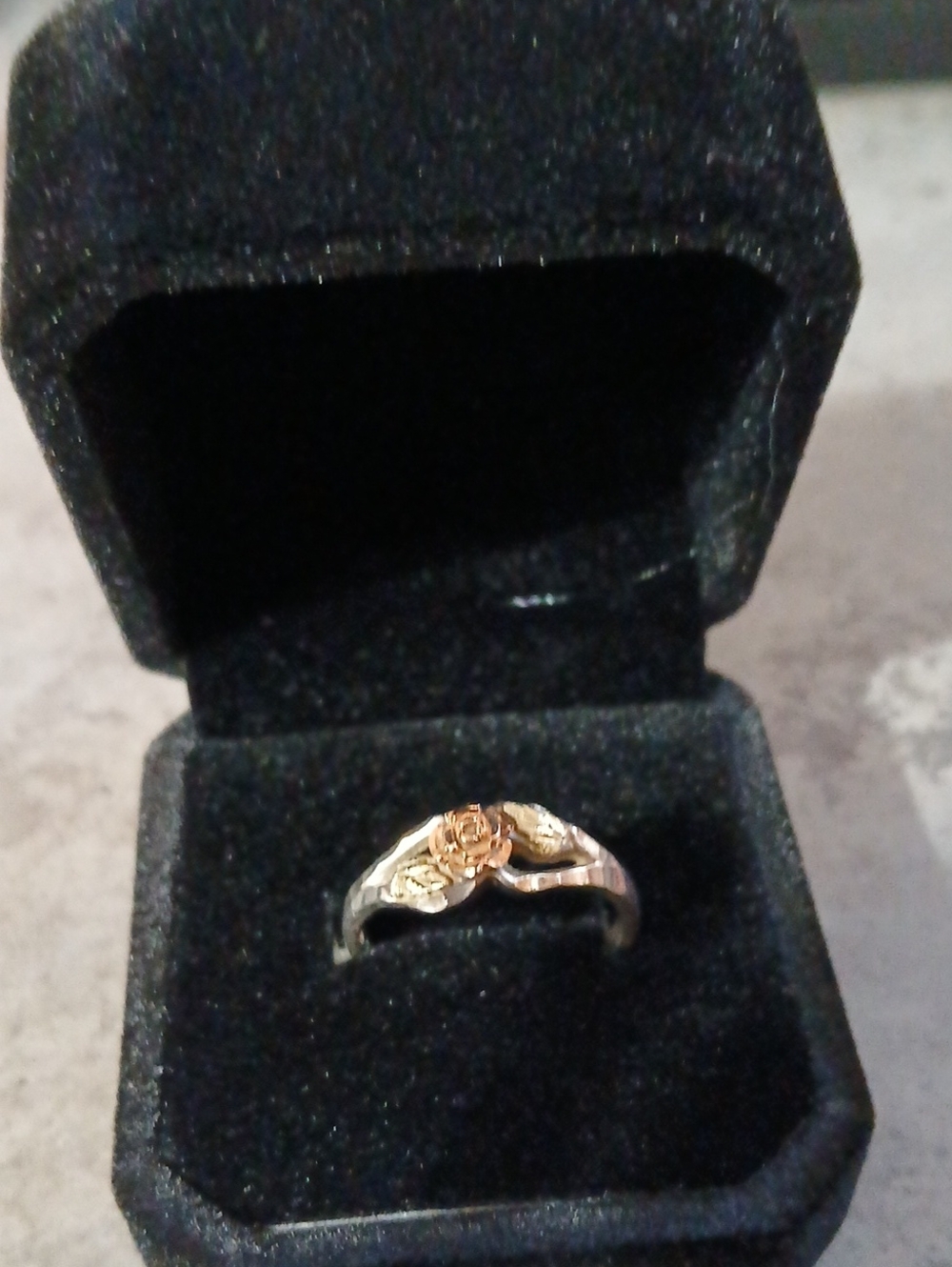 Vintage Sterling Silver and Black Hiils Gold, Size 8.5 Ring